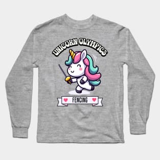 Fencing Unicorn Olympics🤺🦄 - En Garde for Cuteness! Long Sleeve T-Shirt